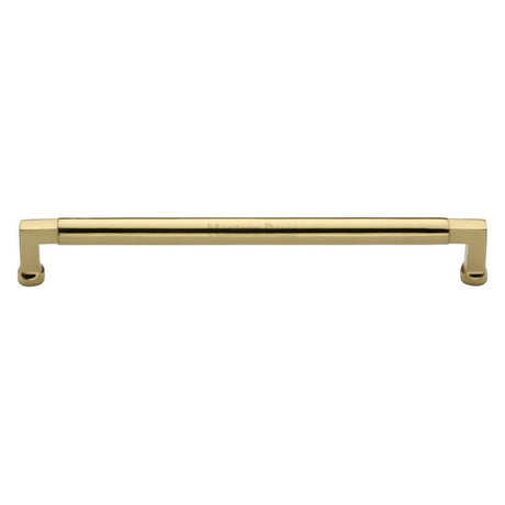 This is an image of a Heritage Brass - Cabinet Pull Bauhaus Design 254mm CTC Polished Brass Finish, c0312-254-pb that is available to order from Trade Door Handles in Kendal.