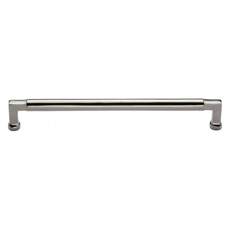 This is an image of a Heritage Brass - Cabinet Pull Bauhaus Design 254mm CTC Polished Nickel Finish, c0312-254-pnf that is available to order from Trade Door Handles in Kendal.