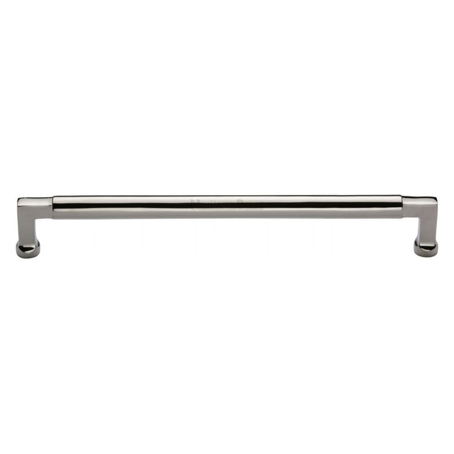 This is an image of a Heritage Brass - Cabinet Pull Bauhaus Design 254mm CTC Polished Nickel Finish, c0312-254-pnf that is available to order from Trade Door Handles in Kendal.