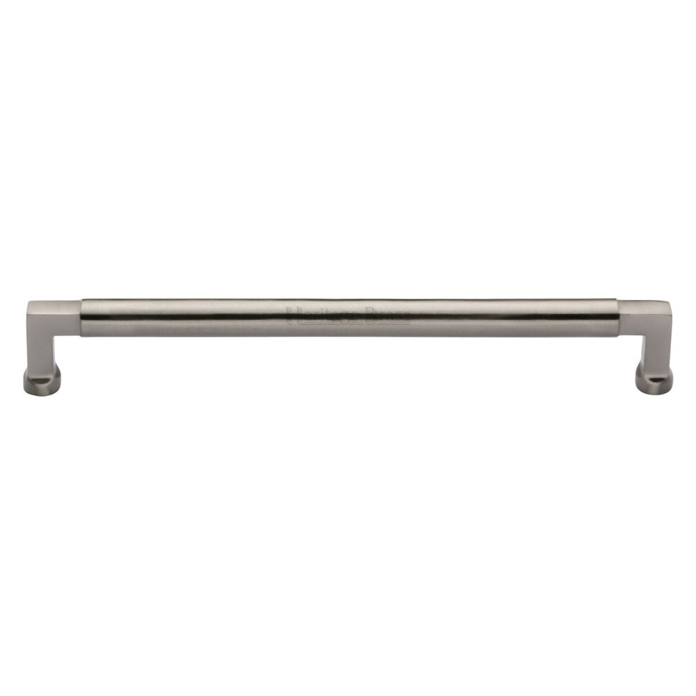 This is an image of a Heritage Brass - Cabinet Pull Bauhaus Design 254mm CTC Satin Nickel Finish, c0312-254-sn that is available to order from Trade Door Handles in Kendal.