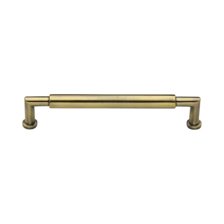 This is an image of a Heritage Brass - Cabinet Pull Bauhaus Round Design 152mm CTC Antique Brass Finish, c0319-152-at that is available to order from Trade Door Handles in Kendal.