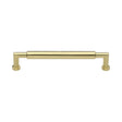 This is an image of a Heritage Brass - Cabinet Pull Bauhaus Round Design 152mm CTC Polished Brass Finish, c0319-152-pb that is available to order from Trade Door Handles in Kendal.