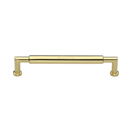 This is an image of a Heritage Brass - Cabinet Pull Bauhaus Round Design 152mm CTC Polished Brass Finish, c0319-152-pb that is available to order from Trade Door Handles in Kendal.