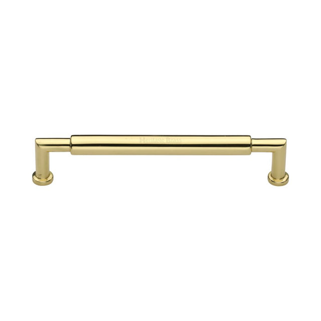 This is an image of a Heritage Brass - Cabinet Pull Bauhaus Round Design 152mm CTC Polished Brass Finish, c0319-152-pb that is available to order from Trade Door Handles in Kendal.