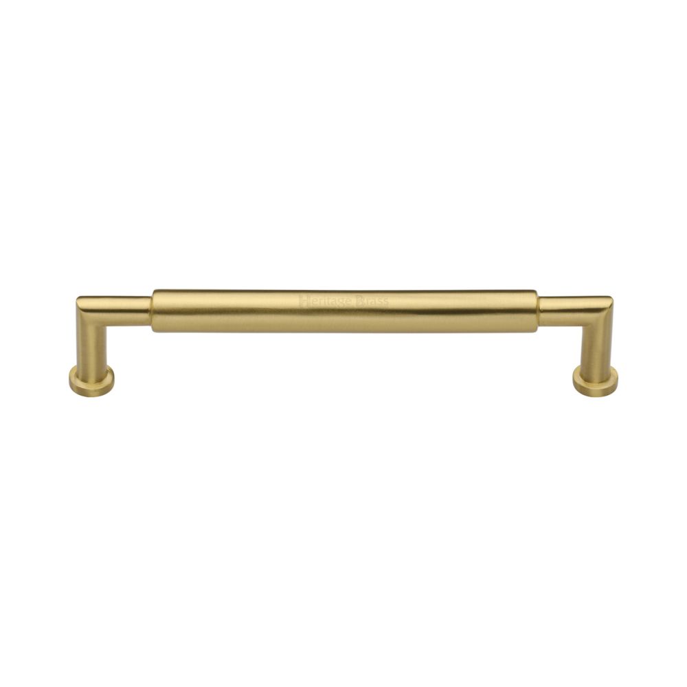 This is an image of a Heritage Brass - Cabinet Pull Bauhaus Round Design 152mm CTC Satin Brass Finish, c0319-152-sb that is available to order from Trade Door Handles in Kendal.