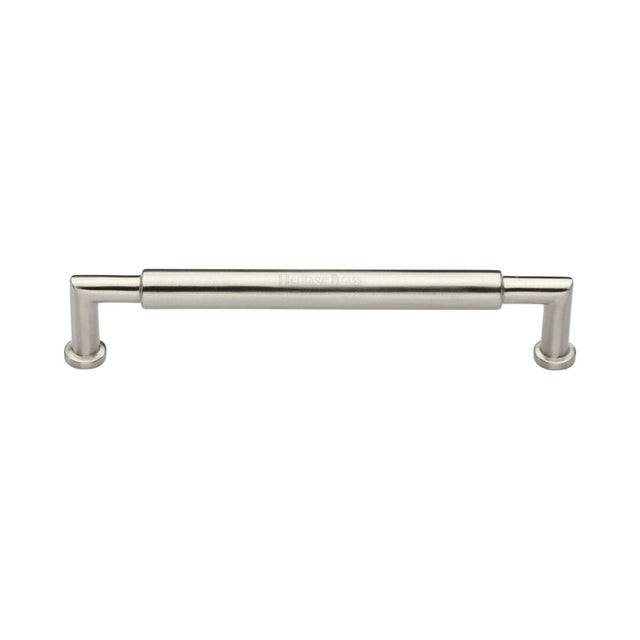 This is an image of a Heritage Brass - Cabinet Pull Bauhaus Round Design 152mm CTC Satin Nickel Finish, c0319-152-sn that is available to order from Trade Door Handles in Kendal.