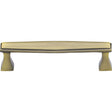 This is an image of a Heritage Brass - Cabinet Pull Deco Design 128mm CTC Antique Brass Finish, c0334-128-at that is available to order from Trade Door Handles in Kendal.