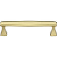 This is an image of a Heritage Brass - Cabinet Pull Deco Design 128mm CTC Polished Brass Finish, c0334-128-pb that is available to order from Trade Door Handles in Kendal.