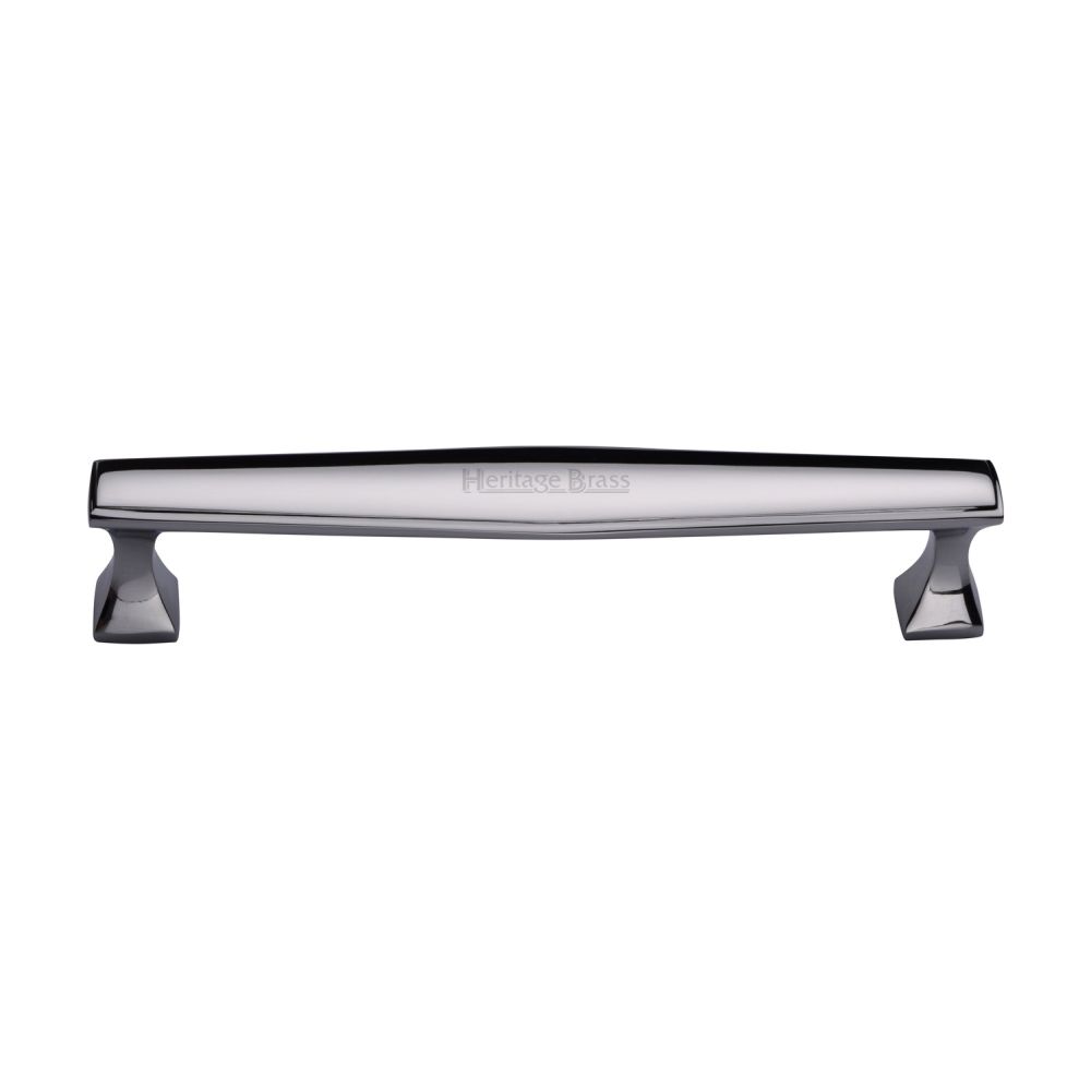 This is an image of a Heritage Brass - Cabinet Pull Deco Design 160mm CTC Polished Chrome Finish, c0334-160-pc that is available to order from Trade Door Handles in Kendal.