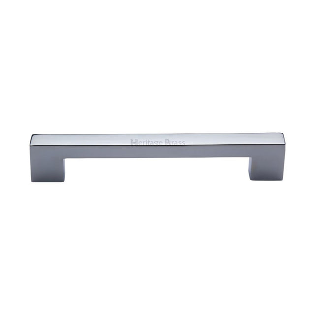 This is an image of a Heritage Brass - Cabinet Pull Metro Design 160mm CTC Polished Chrome Finish, c0337-160-pc that is available to order from Trade Door Handles in Kendal.