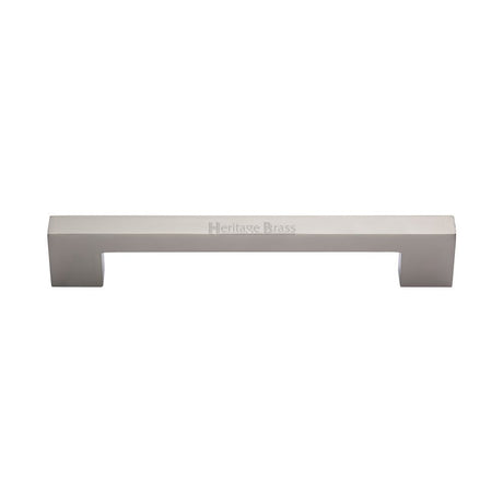 This is an image of a Heritage Brass - Cabinet Pull Metro Design 160mm CTC Satin Nickel Finish, c0337-160-sn that is available to order from Trade Door Handles in Kendal.