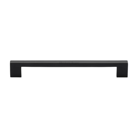 This is an image of a Heritage Brass - Cabinet Pull Metro Design 192mm CTC Matt Black Finish, c0337-192-bkmt that is available to order from Trade Door Handles in Kendal.