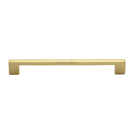 This is an image of a Heritage Brass - Cabinet Pull Metro Design 203mm Polished Brass finish, c0337-203-pb that is available to order from Trade Door Handles in Kendal.