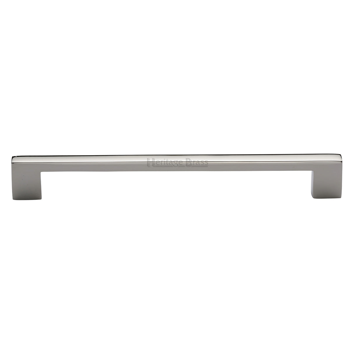 This is an image of a Heritage Brass - Cabinet Pull Metro Design 254mm CTC Polished Nickel Finish, c0337-254-pnf that is available to order from Trade Door Handles in Kendal.