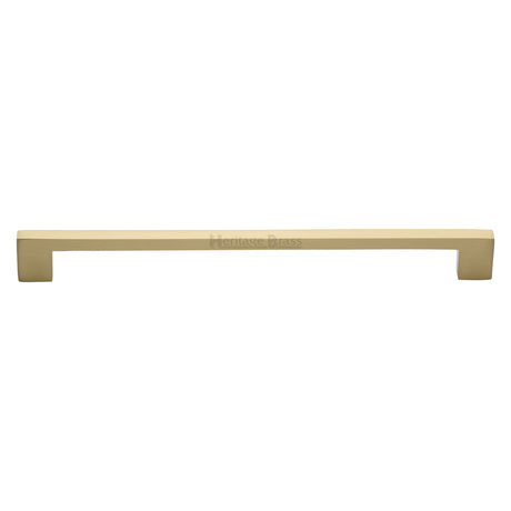 This is an image of a Heritage Brass - Cabinet Pull Metro Design 254mm CTC Satin Brass Finish, c0337-254-sb that is available to order from Trade Door Handles in Kendal.