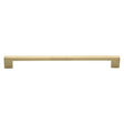 This is an image of a Heritage Brass - Cabinet Pull Metro Design 254mm CTC Satin Brass Finish, c0337-254-sb that is available to order from Trade Door Handles in Kendal.