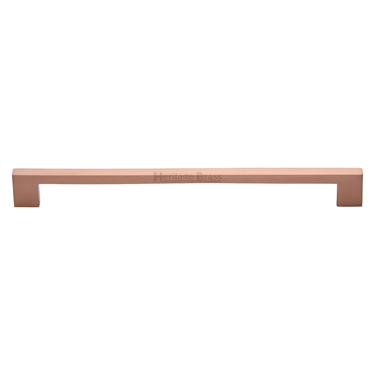 This is an image of a Heritage Brass - Cabinet Pull Metro Design 254mm CTC Satin Rose Gold Finish, c0337-254-srg that is available to order from Trade Door Handles in Kendal.