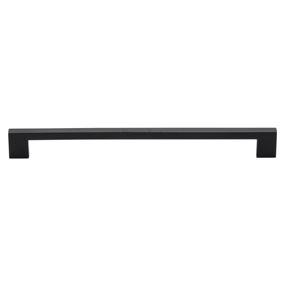 This is an image of a Heritage Brass - Cabinet Pull Metro Design 256mm CTC Matt Black Finish, c0337-256-bkmt that is available to order from Trade Door Handles in Kendal.