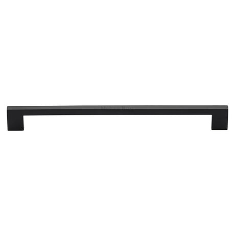 This is an image of a Heritage Brass - Cabinet Pull Metro Design 256mm CTC Matt Black Finish, c0337-256-bkmt that is available to order from Trade Door Handles in Kendal.