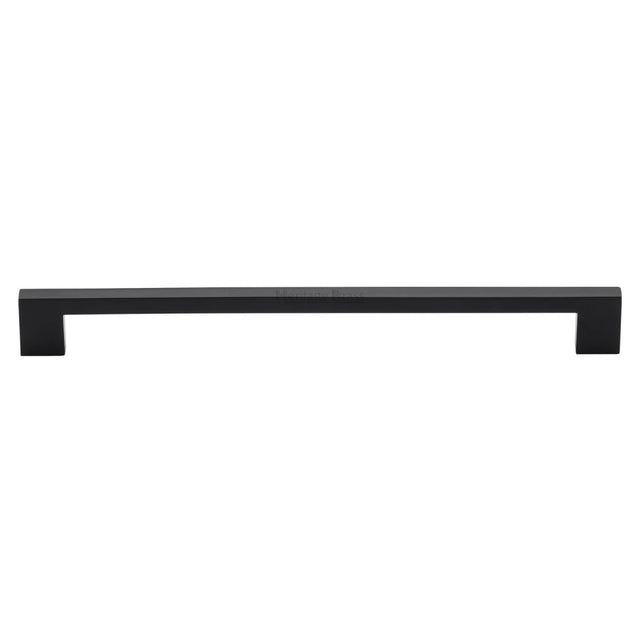 This is an image of a Heritage Brass - Cabinet Pull Metro Design 256mm CTC Matt Black Finish, c0337-256-bkmt that is available to order from Trade Door Handles in Kendal.