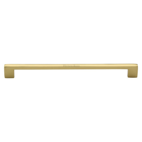 This is an image of a Heritage Brass - Cabinet Pull Metro Design 256mm CTC Polished Brass Finish, c0337-256-pb that is available to order from Trade Door Handles in Kendal.