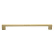 This is an image of a Heritage Brass - Cabinet Pull Metro Design 256mm CTC Satin Brass Finish, c0337-256-sb that is available to order from Trade Door Handles in Kendal.