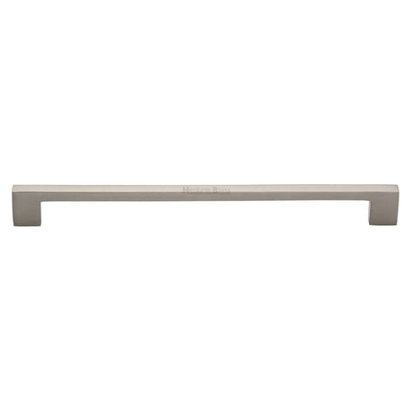 This is an image of a Heritage Brass - Cabinet Pull Metro Design 256mm CTC Satin Nickel Finish, c0337-256-sn that is available to order from Trade Door Handles in Kendal.