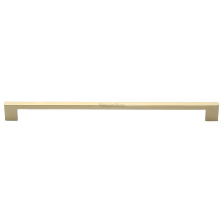 This is an image of a Heritage Brass - Cabinet Pull Metro Design 320mm CTC Satin Brass Finish, c0337-320-sb that is available to order from Trade Door Handles in Kendal.