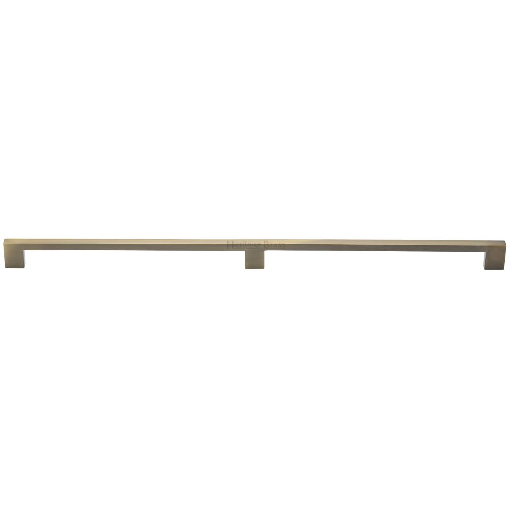 This is an image of a Heritage Brass - Cabinet Pull Metro Design 480mm CTC Antique Brass Finish, c0337-480-at that is available to order from Trade Door Handles in Kendal.