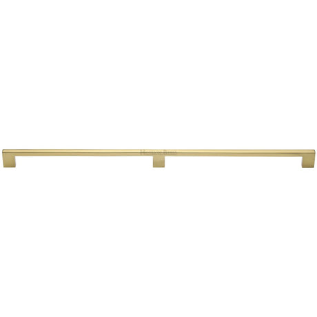 This is an image of a Heritage Brass - Cabinet Pull Metro Design 480mm CTC Polished Brass Finish, c0337-480-pb that is available to order from Trade Door Handles in Kendal.