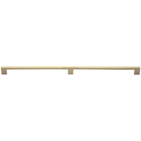 This is an image of a Heritage Brass - Cabinet Pull Metro Design 480mm CTC Satin Brass Finish, c0337-480-sb that is available to order from Trade Door Handles in Kendal.