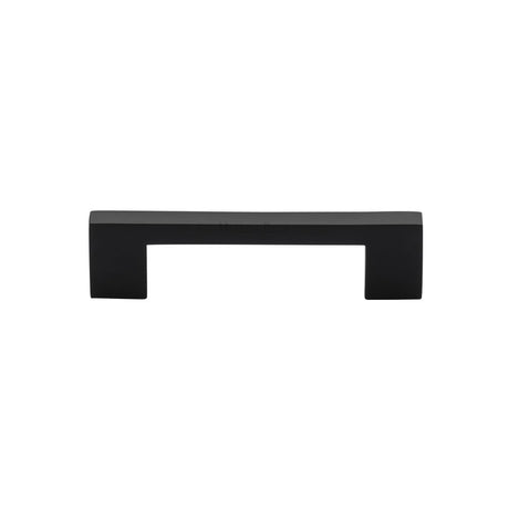 This is an image of a Heritage Brass - Cabinet Pull Metro Design 96mm CTC Matt Black Finish, c0337-96-bkmt that is available to order from Trade Door Handles in Kendal.