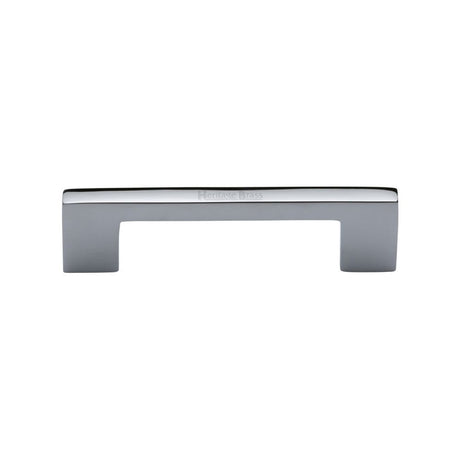 This is an image of a Heritage Brass - Cabinet Pull Metro Design 96mm CTC Polished Chrome Finish, c0337-96-pc that is available to order from Trade Door Handles in Kendal.