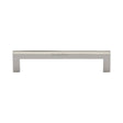 This is an image of a Heritage Brass - Cabinet Pull Square Metro Design 128mm CTC Polished Nickel Finish, c0339-128-pnf that is available to order from Trade Door Handles in Kendal.