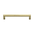 This is an image of a Heritage Brass - Cabinet Pull Square Metro Design 160mm CTC Polished Brass Finish, c0339-160-pb that is available to order from Trade Door Handles in Kendal.