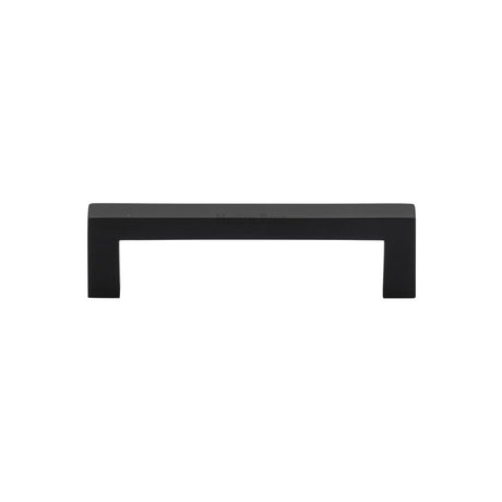 This is an image of a Heritage Brass - Cabinet Pull Square Metro Design 96mm CTC Matt Black Finish, c0339-96-bkmt that is available to order from Trade Door Handles in Kendal.