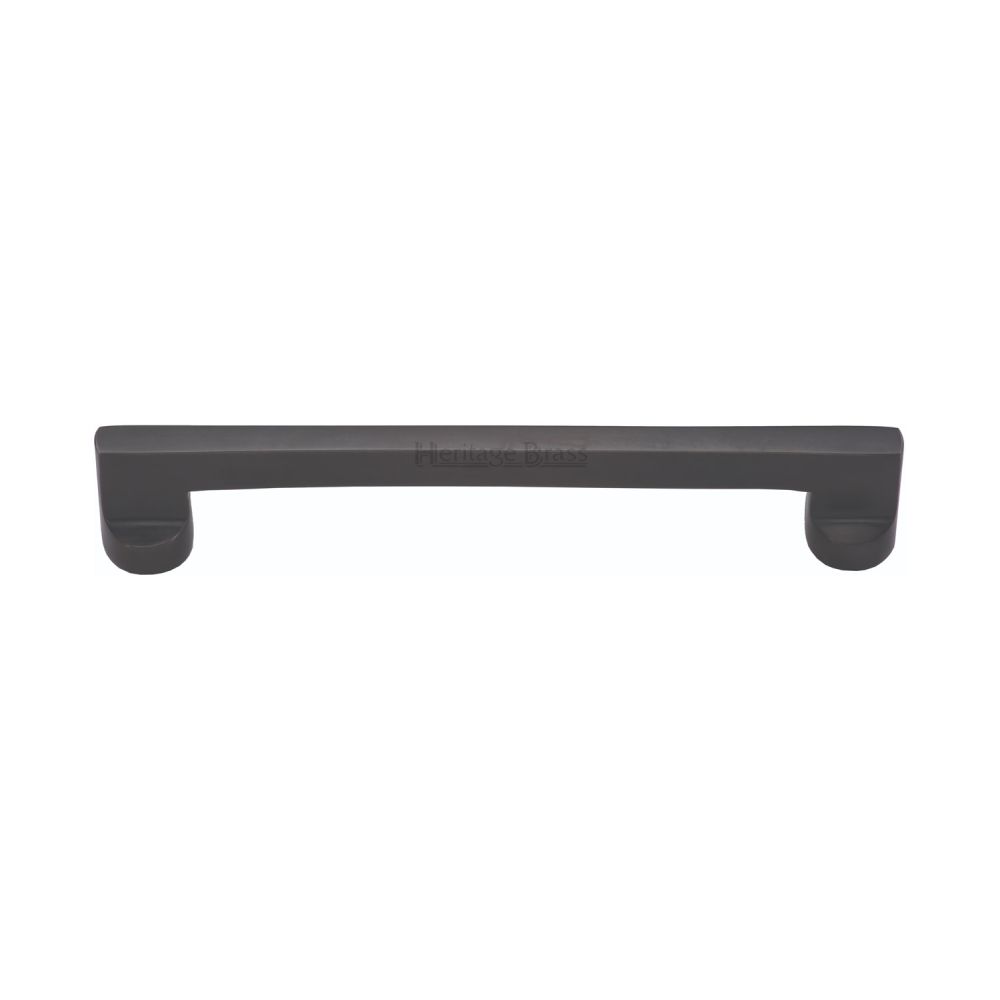 This is an image of a Heritage Brass - Cabinet Pull Apollo Design 160mm CTC Matt Black Finish, c0345-160-bkmt that is available to order from Trade Door Handles in Kendal.