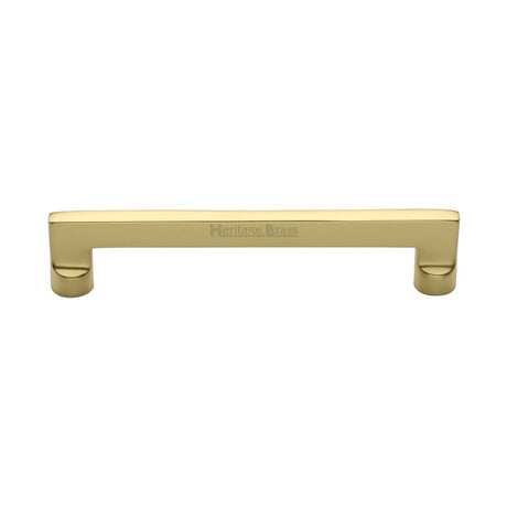 This is an image of a Heritage Brass - Cabinet Pull Apollo Design 160mm CTC Polished Brass Finish, c0345-160-pb that is available to order from Trade Door Handles in Kendal.