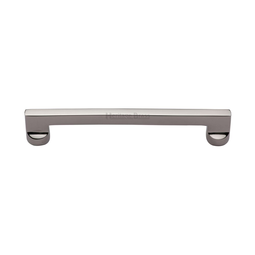 This is an image of a Heritage Brass - Cabinet Pull Apollo Design 160mm CTC Polished Nickel Finish, c0345-160-pnf that is available to order from Trade Door Handles in Kendal.