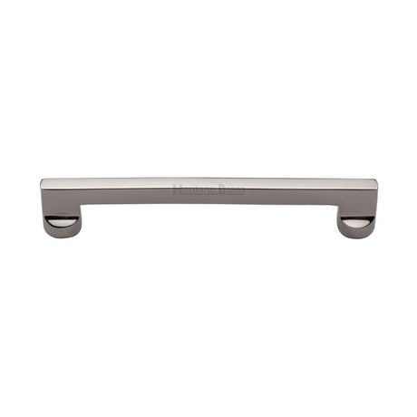 This is an image of a Heritage Brass - Cabinet Pull Apollo Design 160mm CTC Polished Nickel Finish, c0345-160-pnf that is available to order from Trade Door Handles in Kendal.