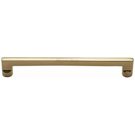 This is an image of a Heritage Brass - Cabinet Pull Apollo Design 203mm CTC Polished Brass Finish, c0345-203-pb that is available to order from Trade Door Handles in Kendal.