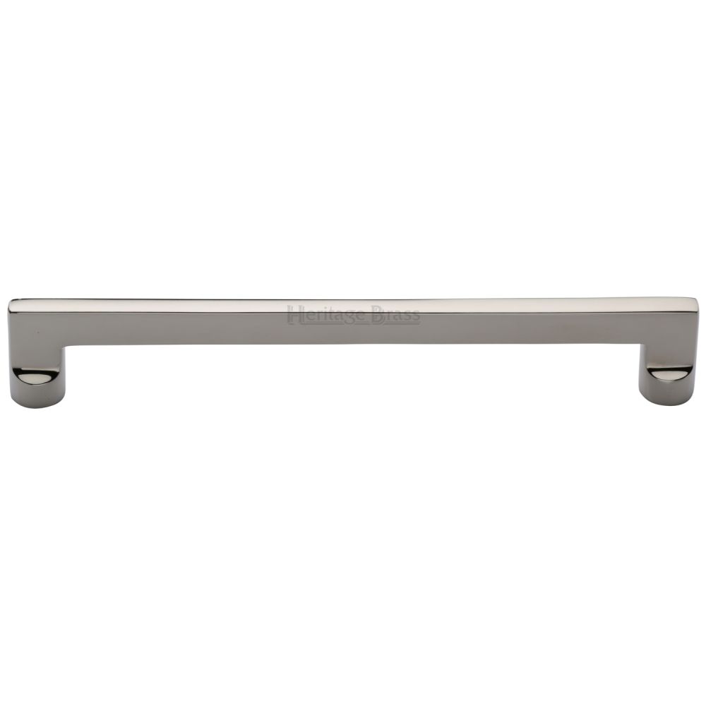 This is an image of a Heritage Brass - Cabinet Pull Apollo Design 203mm CTC Polished Nickel Finish, c0345-203-pnf that is available to order from Trade Door Handles in Kendal.