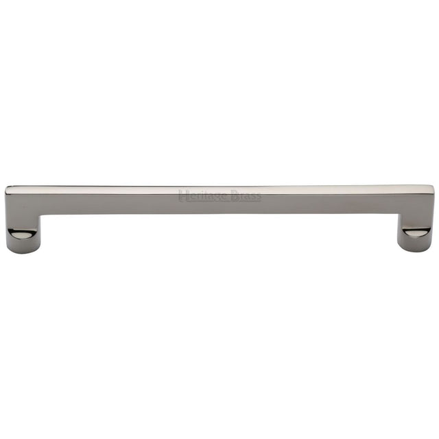 This is an image of a Heritage Brass - Cabinet Pull Apollo Design 203mm CTC Polished Nickel Finish, c0345-203-pnf that is available to order from Trade Door Handles in Kendal.