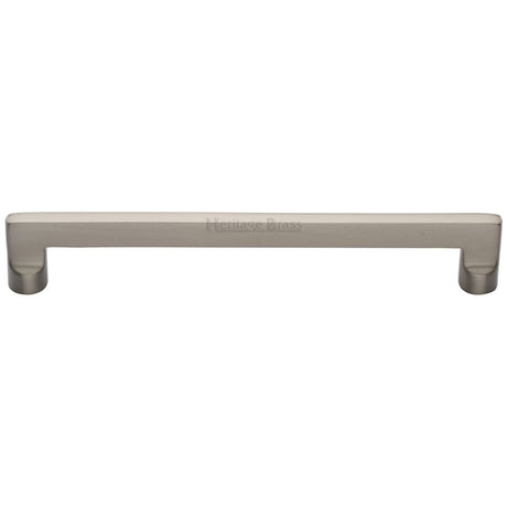 This is an image of a Heritage Brass - Cabinet Pull Apollo Design 203mm CTC Satin Nickel Finish, c0345-203-sn that is available to order from Trade Door Handles in Kendal.