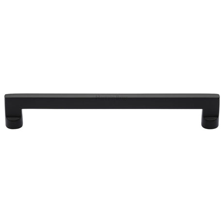 This is an image of a Heritage Brass - Cabinet Pull Apollo Design 256mm CTC Matt Black Finish, c0345-256-bkmt that is available to order from Trade Door Handles in Kendal.