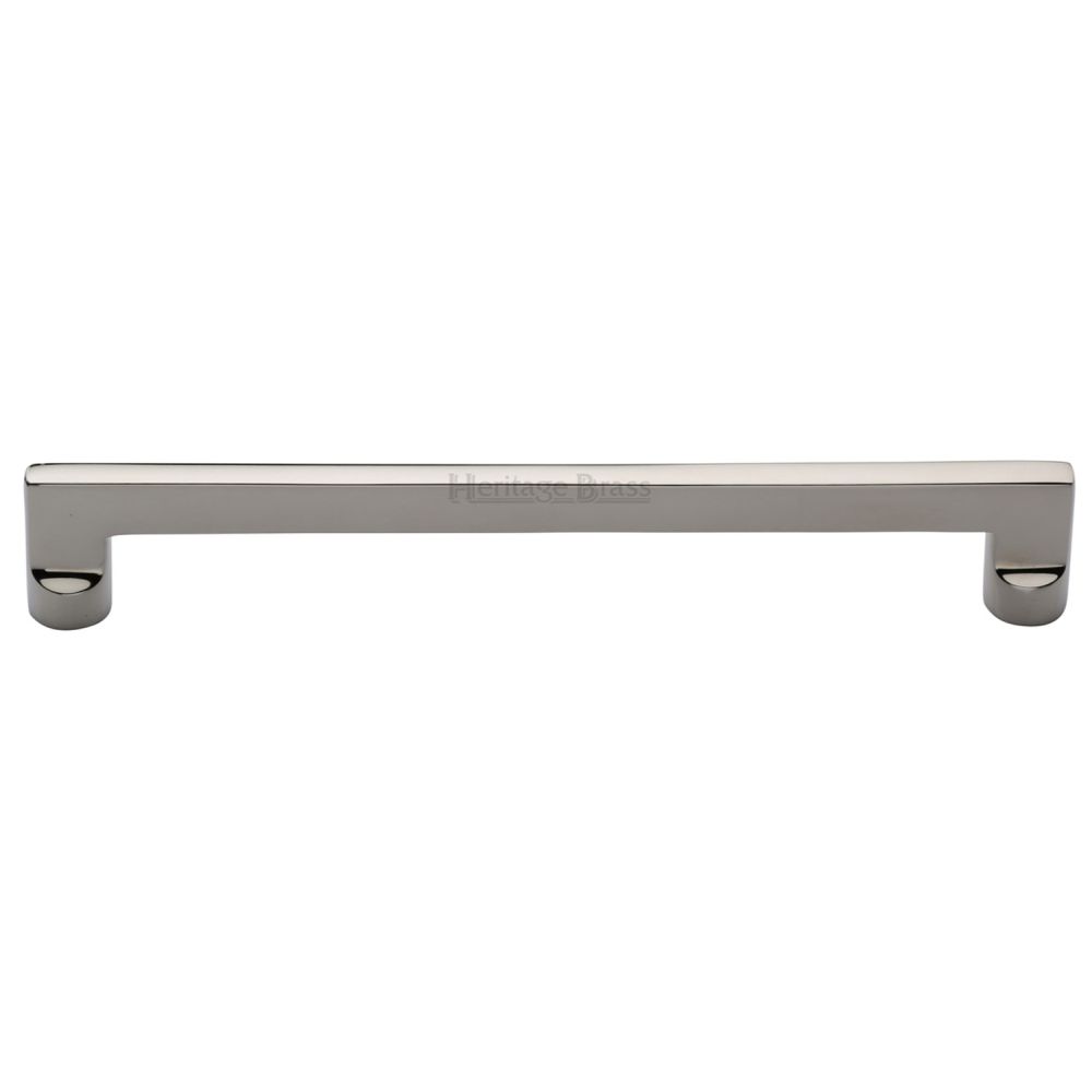 This is an image of a Heritage Brass - Cabinet Pull Apollo Design 256mm CTC Polished Nickel Finish, c0345-256-pnf that is available to order from Trade Door Handles in Kendal.