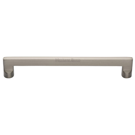 This is an image of a Heritage Brass - Cabinet Pull Apollo Design 256mm CTC Satin Nickel Finish, c0345-256-sn that is available to order from Trade Door Handles in Kendal.