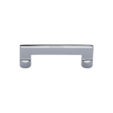 This is an image of a Heritage Brass - Cabinet Pull Apollo Design 96mm CTC Polished Chrome Finish, c0345-96-pc that is available to order from Trade Door Handles in Kendal.