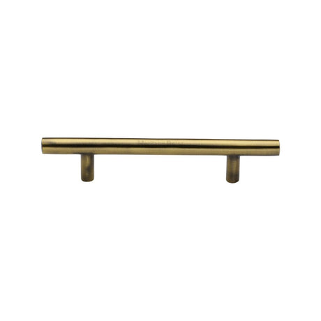 This is an image of a Heritage Brass - Cabinet Pull T-Bar Design 101mm CTC Antique Brass Finish, c0361-101-at that is available to order from Trade Door Handles in Kendal.