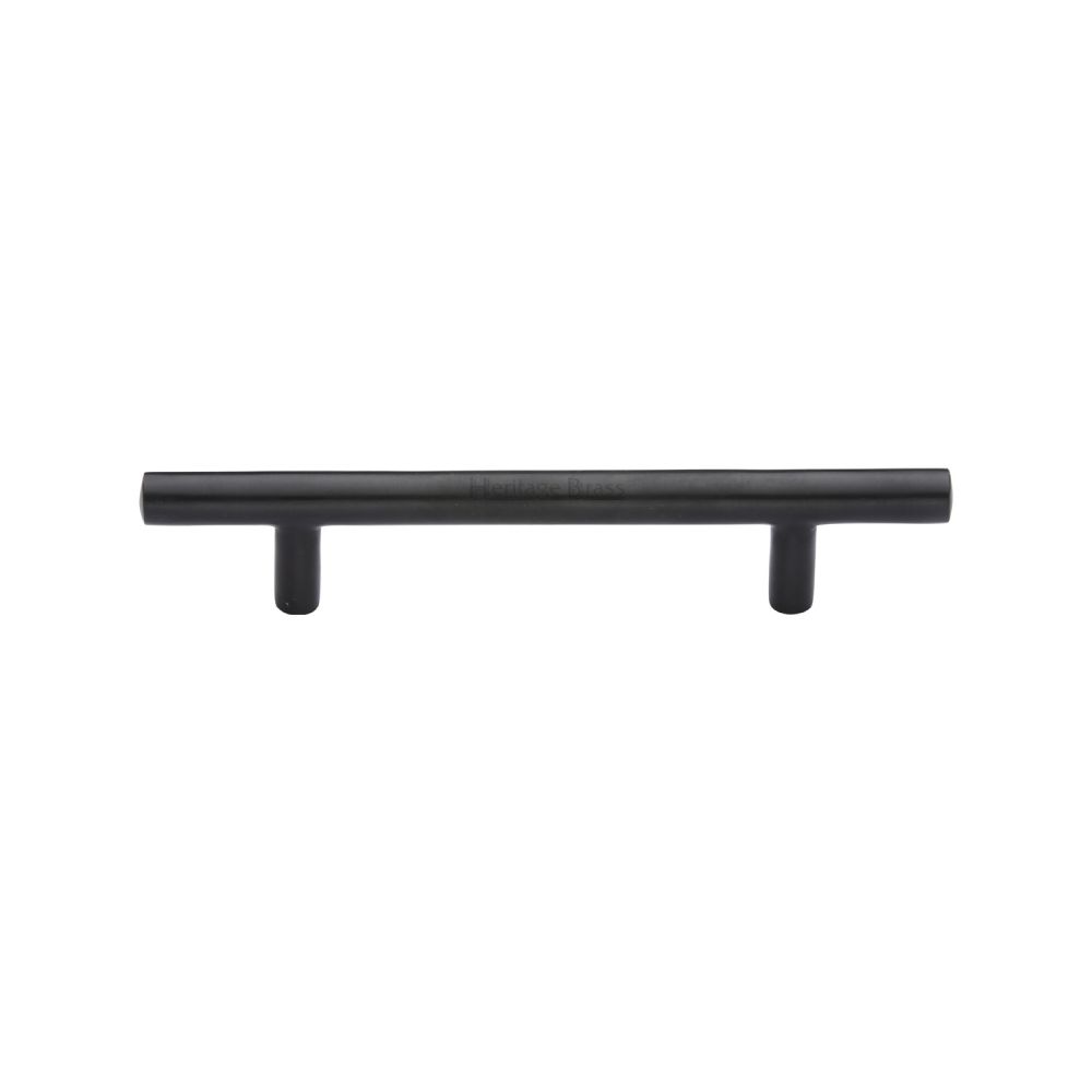 This is an image of a Heritage Brass - Cabinet Pull T-Bar Design 101mm CTC Matt Black Finish, c0361-101-bkmt that is available to order from Trade Door Handles in Kendal.